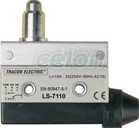 Helyzetkapcsoló, kúpos, ütközős 1×CO, 2A/230V AC, 22mm, IP40, Automatizálás és vezérlés, Végálláskapcsolók, LS7 helyzetkapcsoló, Tracon Electric