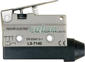 Helyzetkapcsoló, rugószáras 1×CO, 2A/230V AC, 46mm, IP40, Automatizálás és vezérlés, Végálláskapcsolók, LS7 helyzetkapcsoló, Tracon Electric