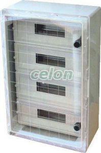 Műanyag elosztószekrény maszkos átlátszó ajtóval 4×17 mod, H×W×D=600×400×200mm, IP65, IK10, 1000V AC/DC, Egyéb termékek, Tracon Electric, Elosztódoboz, szekrény, Tracon Electric