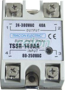Szilárd test relé, 1 fázisú - 40A, 80-250V AC/24-380V AC TSSR-140AA - Tracon, Automatizálás és vezérlés, Ipari relék, Szilárd test relék, Tracon Electric