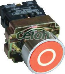 Tokozott jelölt nyomógomb, fémalapra szer., piros, (fehér 0) 1×NC, 3A/240V AC, IP44, Automatizálás és vezérlés, Müködtető- és jelzőkészülékek, Fém nyomógombok, kapcsolók, jelzőlámpák Ø22, Nyomógombok Ø22, Tracon Electric