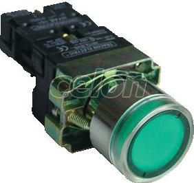 Buton verde, iluminat, bec glim 1×NO, 3A/400V AC, 230V, IP42, Automatizari Industriale, Butoane, Comutatoare, Lampi, cutii cu butoane si joystickuri, Butoane, selectoare si lampi din metal Ø22, Butoane Ø22, Tracon Electric