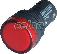 LED-es jelzőlámpa, piros 12V AC/DC, d=22mm, Automatizálás és vezérlés, Müködtető- és jelzőkészülékek, Fém nyomógombok, kapcsolók, jelzőlámpák Ø22, Jelzőlámpák Ø22, Tracon Electric