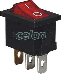 Készülékkapcsoló, BE-KI, piros-világító (0-I felirat) 16(6)A, 250V AC, Automatizálás és vezérlés, Müködtető- és jelzőkészülékek, Készülékkapcsoló, Tracon Electric