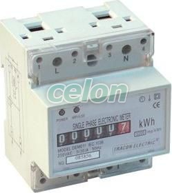 Elektromech. fogyasztásmérő közvetlen méréshez, egyfázisú - 230V / 20 (60)A TVO-F1M2 - Tracon, Moduláris készülékek, Fogyasztásmérők, Sorolható fogyasztásmérők, Tracon Electric