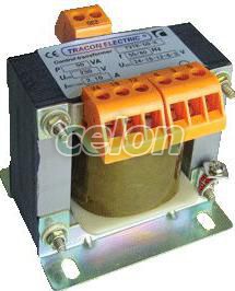 Normál, egyfázisú kistranszformátor 230V / 3-6-12-24V, max.50VA, Automatizálás és vezérlés, Transzformátorok, Egyfázisú kistranszformátorok, Elválasztó transzformátor, Tracon Electric