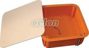 Doză ghips-carton, cu capac, portocaliu 100×100×45mm, Materiale si Echipamente Electrice, Doze electrice, Doze gips carton, Tracon Electric