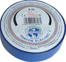 Szigetelőszalag, kék 20m×18mm, PVC, 0-90°C, 40kV/mm, Energiaelosztás és szerelés, Kötéstechnika és segédanyagok, Szigetelőszalag, Tracon Electric