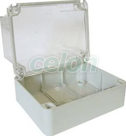 Műanyag doboz, kikönnyített,világos szürke,átlátszó fedéllel 150×110×140mm, IP55, Egyéb termékek, Tracon Electric, Segédanyag, Tracon Electric