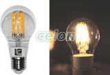 Ledes izzó COG Para E27 4W Átlátszó Meleg Fehér 2800k 230V - Lumen, Fényforrások, LED fényforrások és fénycsövek, LED normál izzók, Lumen