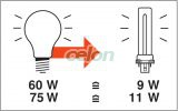2 csapos fénycső 9x1W DULUX S G23 2700k 4050300006000 - Osram, Fényforrások, Működtető egység nélküli kompakt fénycsövek, Osram