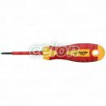 Şurubelniţă izolată la 1000 V, cap cruce, CrV PH0 3×60mm, AC 1000V, Alte Produse, Tracon Electric, Scule, Unelte de mână, Şurubelniţă, Şurubelniţe izolate, 1000 V, tip SD, Tracon Electric