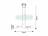 KIARA Többágú függeszték D:130mm E27 6x35W, Világítástechnika, Beltéri világítás, Függesztékek, Rabalux