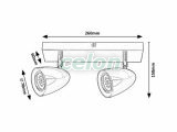 PERICO Plafoniera tip spot D:70mm GU10 2x5W, Corpuri de Iluminat, Iluminat de interior, Aplice si plafoniere tip spot, Rabalux