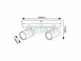 ROGELIO Plafoniera tip spot D:50mm GU10 2x5W, Corpuri de Iluminat, Iluminat de interior, Aplice si plafoniere tip spot, Rabalux