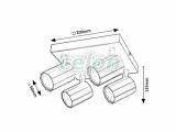 ROGELIO Plafoniera tip spot D:50mm GU10 4x5W, Corpuri de Iluminat, Iluminat de interior, Aplice si plafoniere tip spot, Rabalux