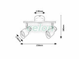 LILOU Plafoniera tip spot D:55mm GU10 2x25W, Corpuri de Iluminat, Iluminat de interior, Aplice si plafoniere tip spot, Rabalux