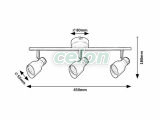 LILOU Plafoniera tip spot D:55mm GU10 3x25W, Corpuri de Iluminat, Iluminat de interior, Aplice si plafoniere tip spot, Rabalux