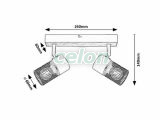 METTA Plafoniera tip spot D:60mm E14 2x40W, Corpuri de Iluminat, Iluminat de interior, Aplice si plafoniere tip spot, Rabalux