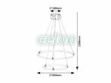 IRELIA Ledes Többágú függeszték D:600mm 55W 4700lm 3000K, 4000K, 6000K, Világítástechnika, Beltéri világítás, Függesztékek, Rabalux