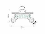 KONRAD Plafoniera tip spot D:55mm GU10 2x50W, Corpuri de Iluminat, Iluminat de interior, Aplice si plafoniere tip spot, Rabalux