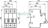 Siguranţă automată, 3 poli, curba caracteristică B 40A, 6kA, Aparataje modulare, Sigurante automate, Tracon Electric
