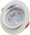 Corp de iluminat LED încastrat, reglabil 200-240 V, 50Hz, 7W, 4000K, 450lm, 38°, IP20,D=95mm, EEI=G, Alte Produse, Tracon Electric, Iluminat - şi corpuri de iluminat, Panouri cu LED, corpuri de iluminat încorporabile, Corp de iluminat LED, încastrat, reglabil, Tracon Electric