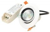 Corp de iluminat LED încastrat, reglabil 200-240VAC, 10 W, 800 lm, 4000 K, IP40, EEI=G, Alte Produse, Tracon Electric, Iluminat - şi corpuri de iluminat, Panouri cu LED, corpuri de iluminat încorporabile, Corp de iluminat LED, încastrat, reglabil, Tracon Electric