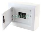 Cutie de distribuţie PT, uşăalbă, plană 1×8 (8) modul, IP40, (H×W×D=195×240×90mm), Alte Produse, Tracon Electric, Cutii şi dulapuri, Cutii de distribuţie, Cutii de distribuţie PT, cu uşă plană, Tracon Electric