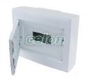 Cutie de distribuţie PT, uşăalbă, plană 1×12 (12) modul, IP40, (H×W×D=260×330×92mm), Alte Produse, Tracon Electric, Cutii şi dulapuri, Cutii de distribuţie, Cutii de distribuţie PT, cu uşă plană, Tracon Electric