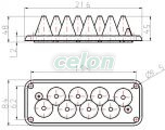 Trecere din cauciuc, 10 cabluri pt.dulap de distribuţie 216x84mm; IP55, Alte Produse, Tracon Electric, Cutii şi dulapuri, Accesorii, Trecere din cauciuc, Tracon Electric