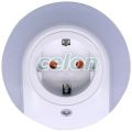 Priză cu lumină de veghe și senzor crepuscular 230VAC, 50Hz, 0,42W, 15lm, CDS, 1xSCHUKO, Alte Produse, Tracon Electric, Iluminat - şi corpuri de iluminat, LED HOME, Lumină de veghe, Tracon Electric