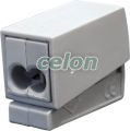 Conector cu 2 conductoare pentru corpuri de iluminat In: 1-2,5mm2; Out: 0,5-2,5mm2, 24A, 400VAC, 3P, Alte Produse, Tracon Electric, Elemente de conexiune, Conexiuni, ramificaţii, Conector pentru corpuri de iluminat, Tracon Electric