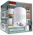 Corp ilum. spot cilindric înclinabil pt. tavan, alb 100-240VAC, 50Hz, 1xGU10, max.35W, Alte Produse, Tracon Electric, Iluminat - şi corpuri de iluminat, Spoturi, Corpuri de iluminat cu montare pe suprafață pentru surse de lumină SPOT, seria SPGU10, Tracon Electric