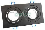 Corp iluminat spot încastrat, pătrat, înclinabil, negru 173x93x24mm, Alte Produse, Tracon Electric, Iluminat - şi corpuri de iluminat, Spoturi, Corpuri de iluminat pentru surse de lumină SPOT, seria SPN, Tracon Electric