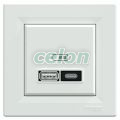 Priza incarcare USB A+C 21W PD PPS, alb, Alte Produse, Schneider Electric, Alte Produse, Schneider Electric