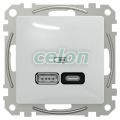 Priza incarcare USB A+C 21W PD PPS alb, Alte Produse, Schneider Electric, Alte Produse, Schneider Electric