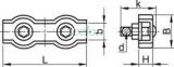 Clemă de strângere cablu, dublă, oţel d=2-2,5mm, M4, Casa si Gradina, Elemente de Fixare, Cleme şi întinzătoare metalice, Cleme duble de fixat cabluri, Tracon Electric