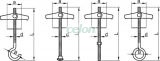 Diblu de tavan fals, tijă filetată, piuliţă şi şaibă M4, L=100mm, Materiale auxiliare, Elemente de Fixare, Cleme şi întinzătoare metalice, Dibluri de tavan fals, Tracon Electric