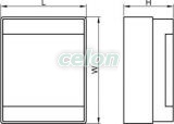 Falon kívüli elosztódoboz, átlátszó ajtóval, N/PE sínnel 2×12 mod, H×W×D=415×300×140mm, IP65, 660V AC, Egyéb termékek, Tracon Electric, Elosztódoboz, szekrény, Tracon Electric