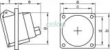 Priză industrială încorporabilă, oblică 32A, 400V, 3P+N+E, 6h, IP44, Alte Produse, Tracon Electric, Materiale, aparataje, Tracon Electric