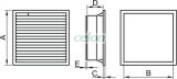 Szellőztető ventilátor szűrőbetéttel 250×250mm, 170/230 m3/h, 230V 50/60Hz, IP54, Egyéb termékek, Tracon Electric, Elosztódoboz, szekrény, Tracon Electric